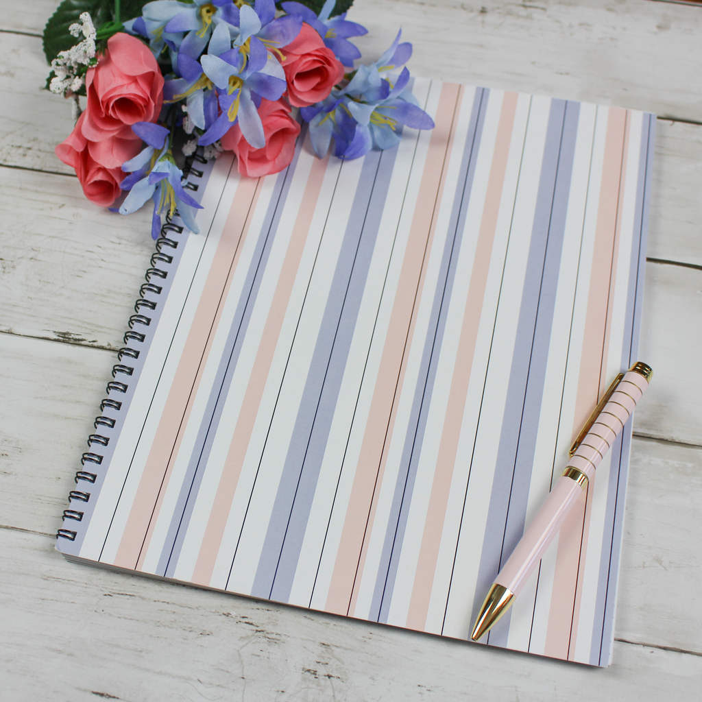 Dotted, Spiral Notebook, Stripes - Scribbly 