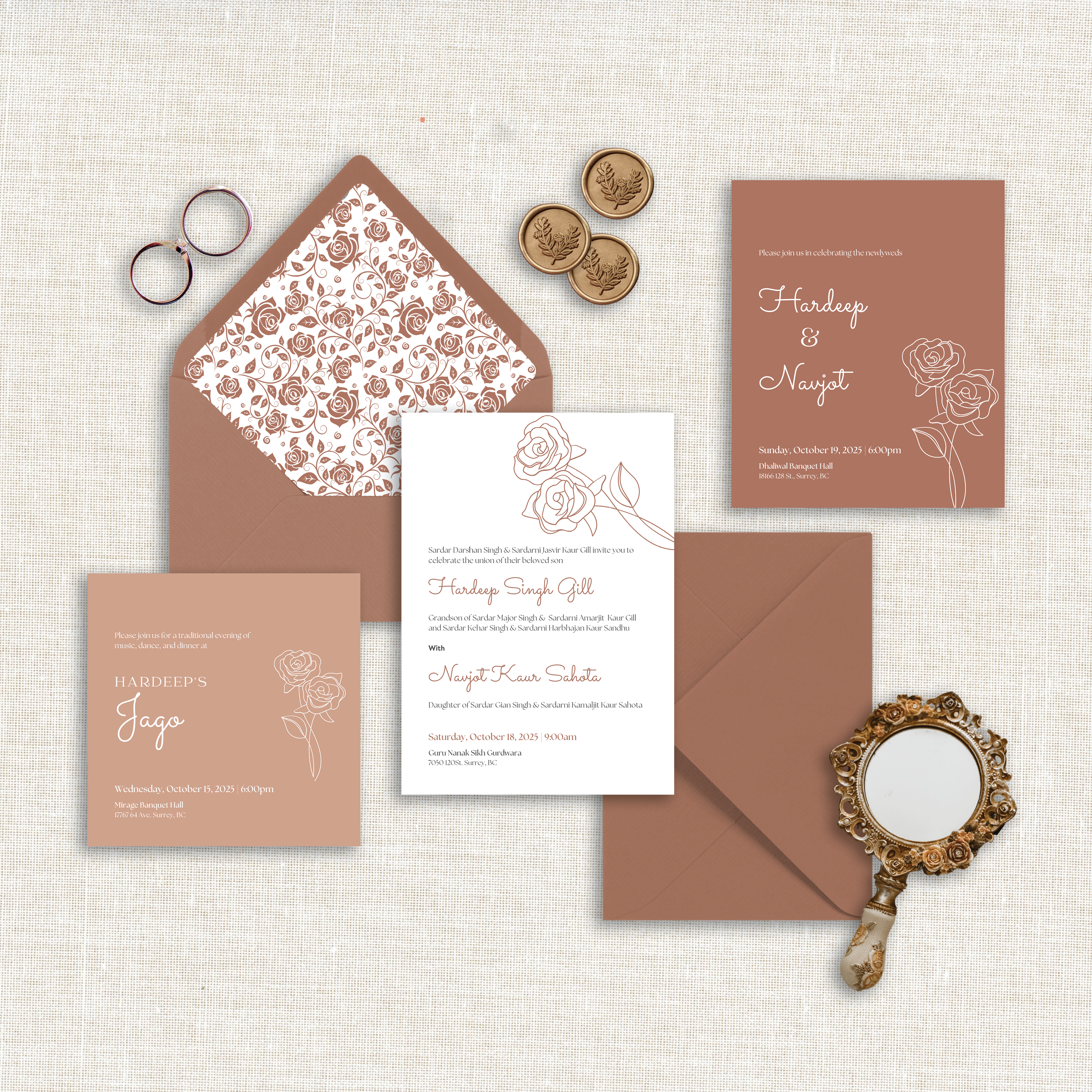 Espresso Elegance Invitation Set