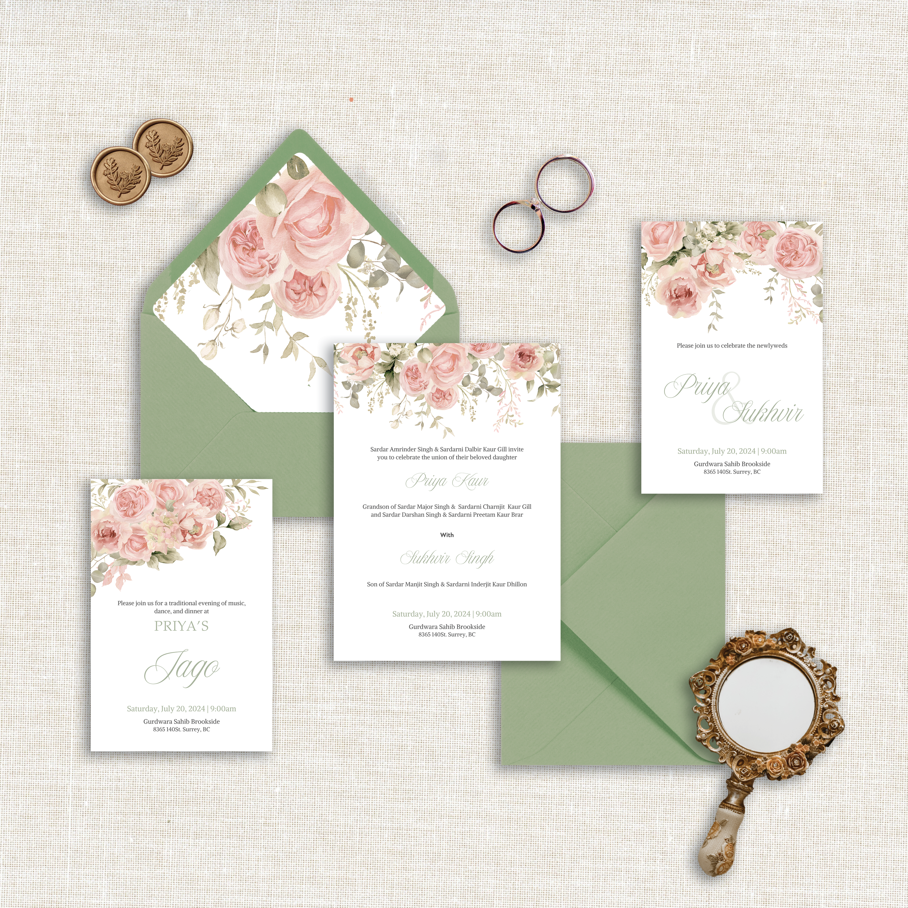 Vintage Floral Invitation Set