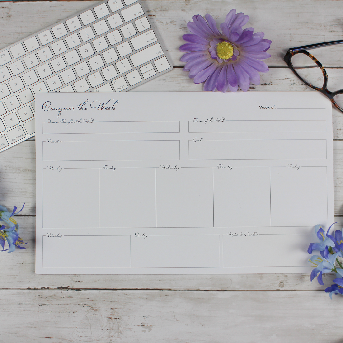 Weekly Deskpad, Large, White - Scribbly 