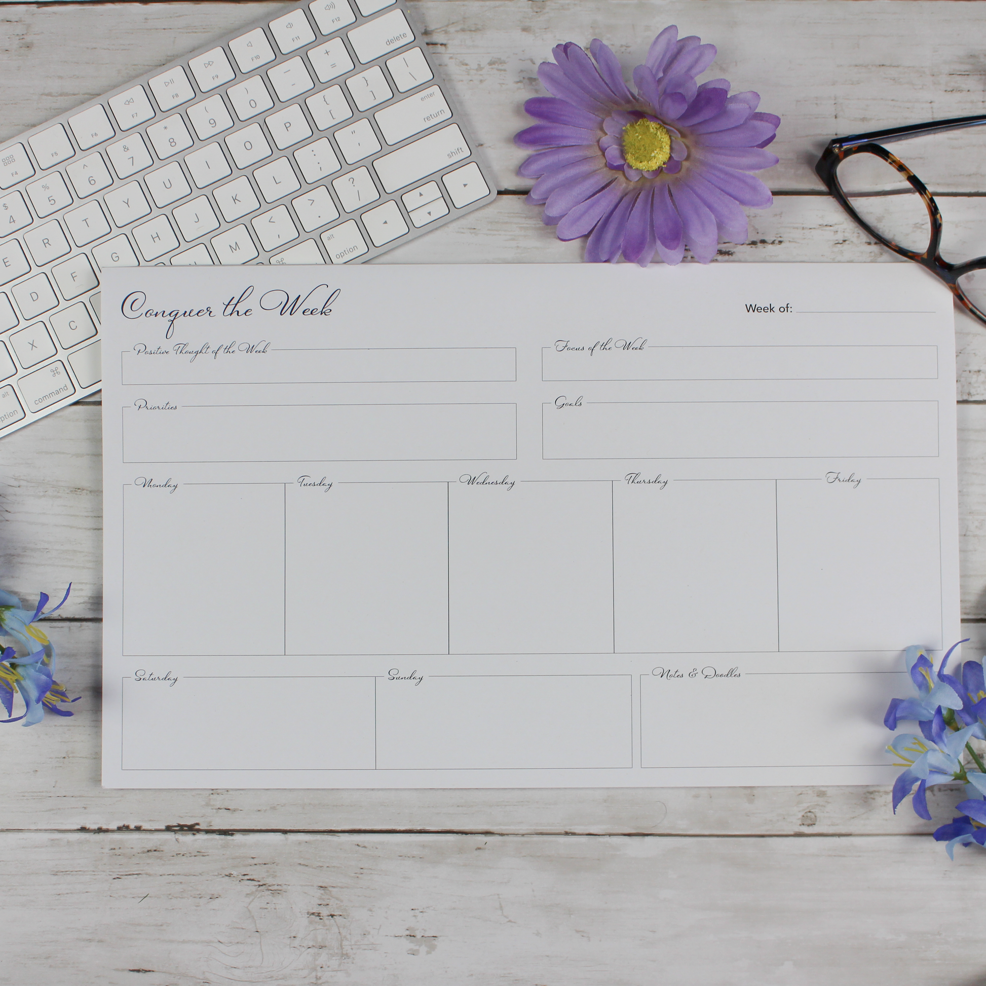 Weekly Deskpad, Large, White - Scribbly 