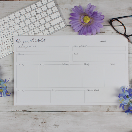 Weekly Deskpad, Large, White - Scribbly 